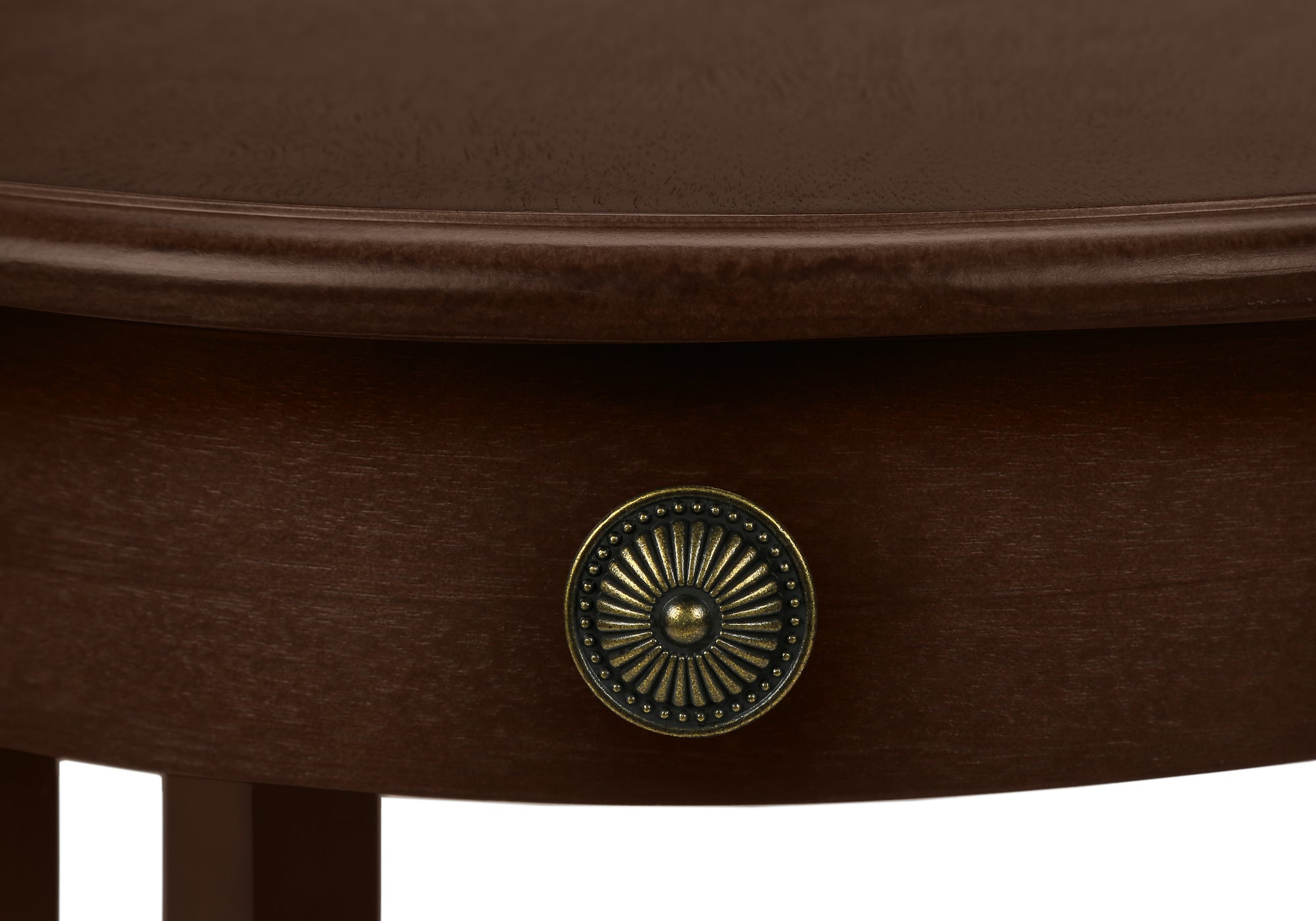 MN-813975    Accent Table, 2 Tier, End, Side Table, Round, Nightstand, Bedroom, Lamp, Brown Veneer, Transitional