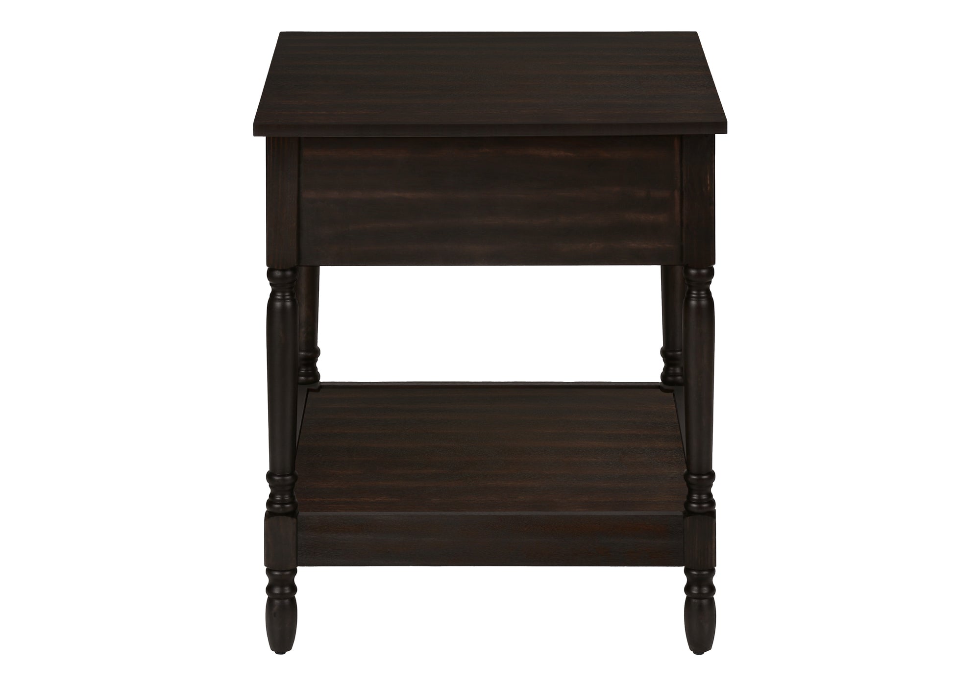 MN-823976    Accent Table, 2 Tier, End, Side Table, Square, Nightstand, Bedroom, Lamp, Brown Veneer, Traditional