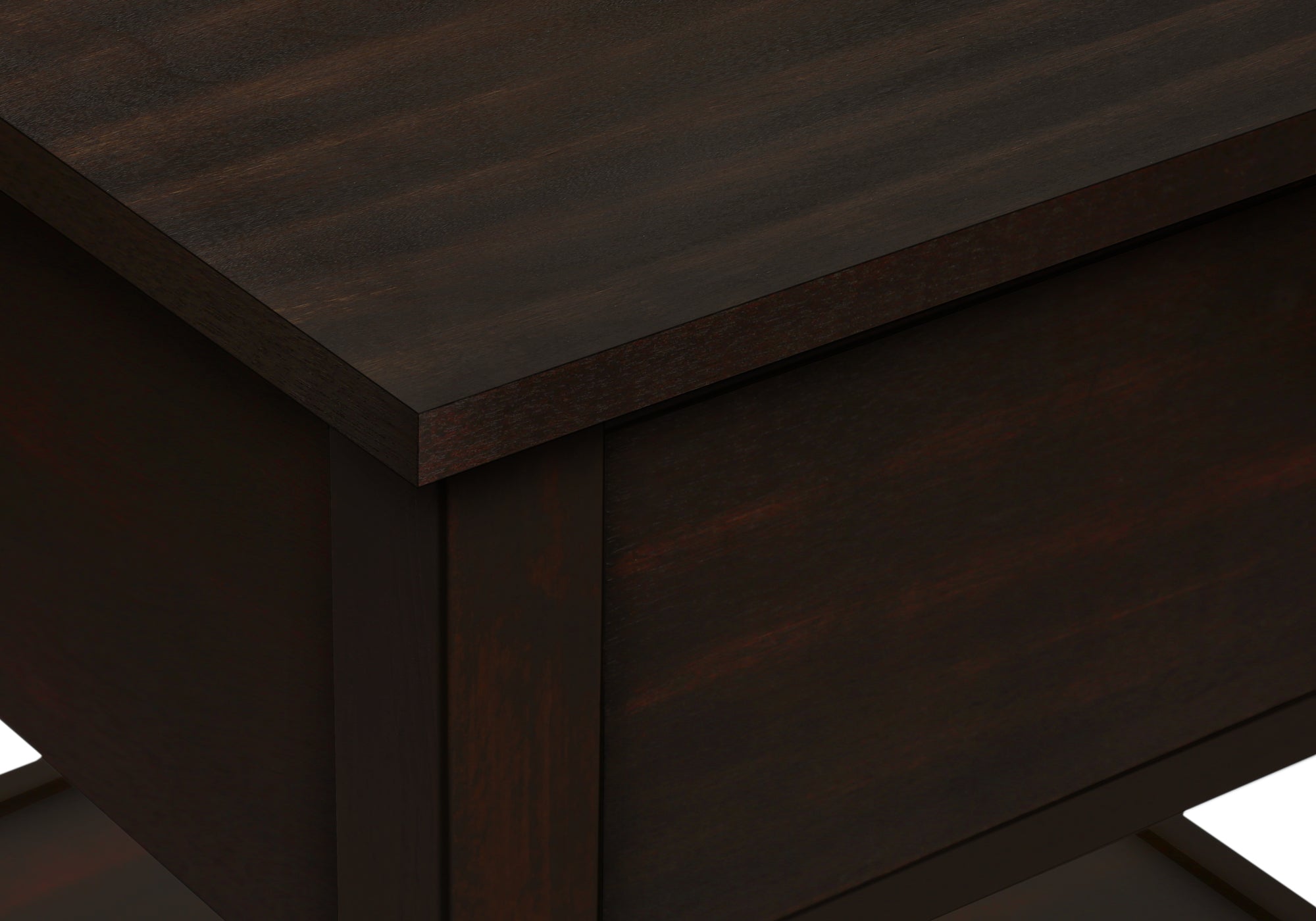 MN-823976    Accent Table, 2 Tier, End, Side Table, Square, Nightstand, Bedroom, Lamp, Brown Veneer, Traditional