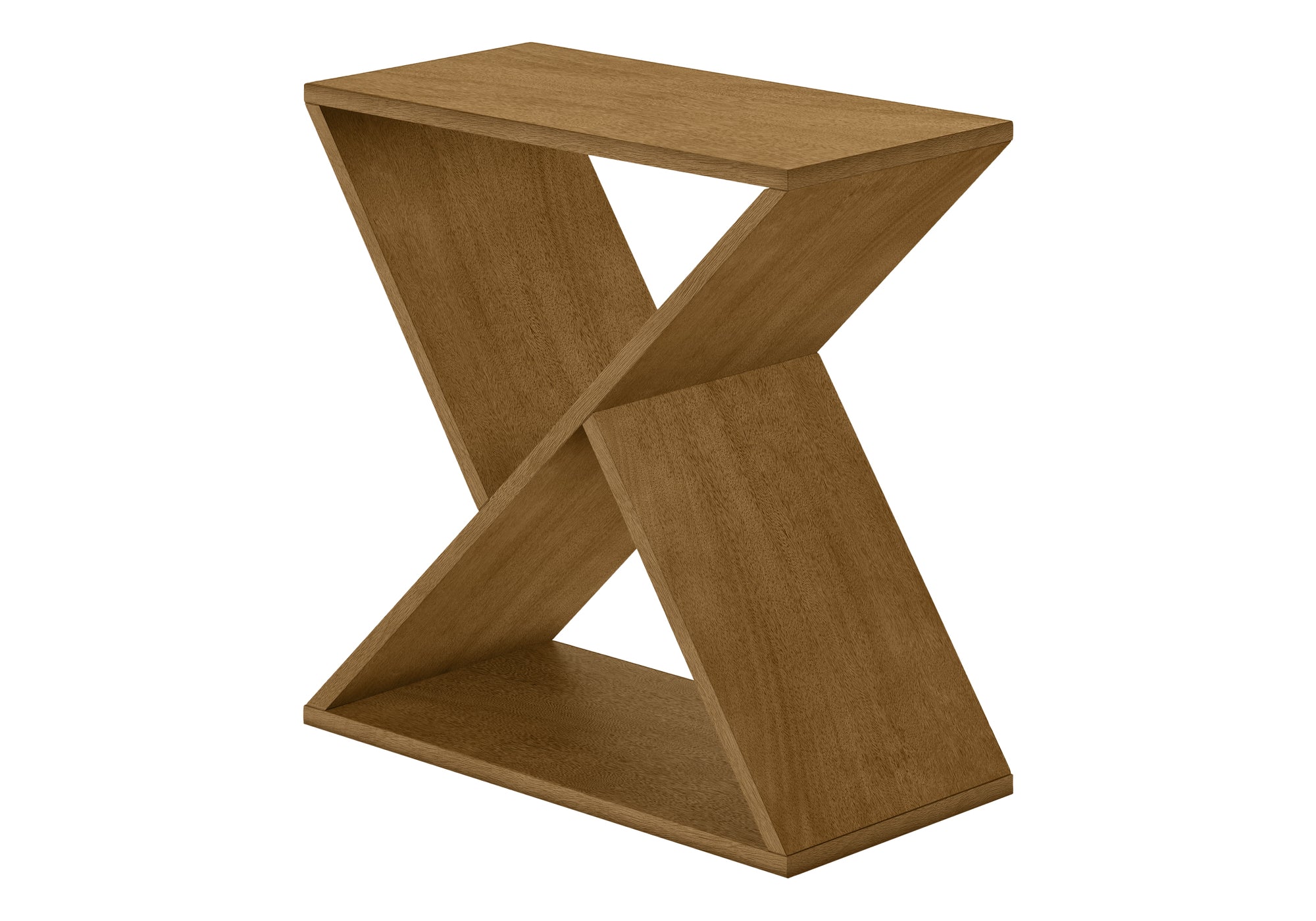 MN-T833981    Accent Table, Side, End, Nightstand, Narrow, Small, Bedroom, Living Room, Lamp, Brown Veneer, Contemporary