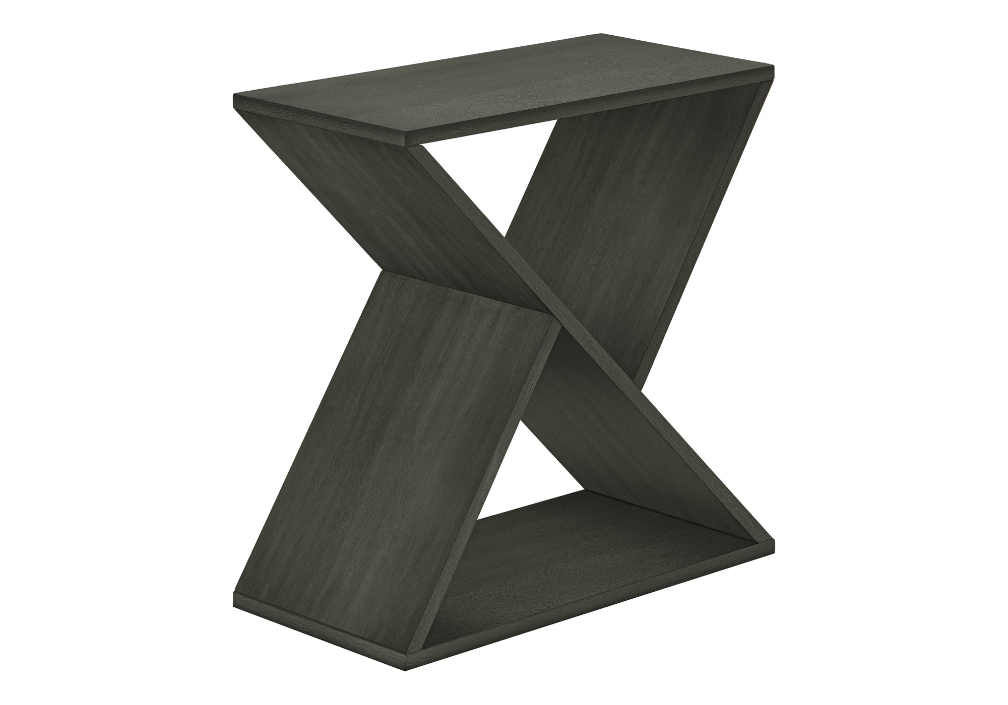MN-T833982    Accent Table, Side, End, Nightstand, Narrow, Small, Bedroom, Living Room, Lamp, Dark Green Veneer, Contemporary