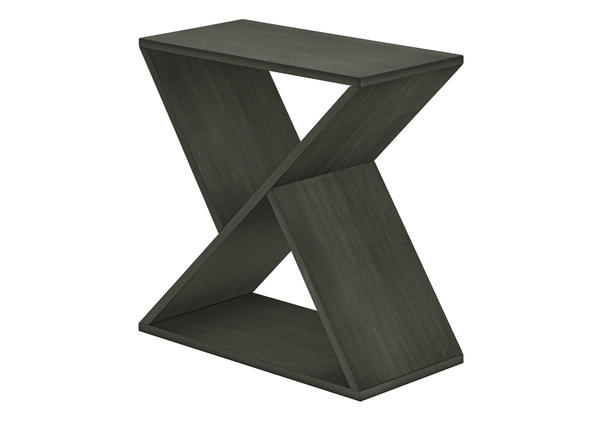 MN-T833982    Accent Table, Side, End, Nightstand, Narrow, Small, Bedroom, Living Room, Lamp, Dark Green Veneer, Contemporary