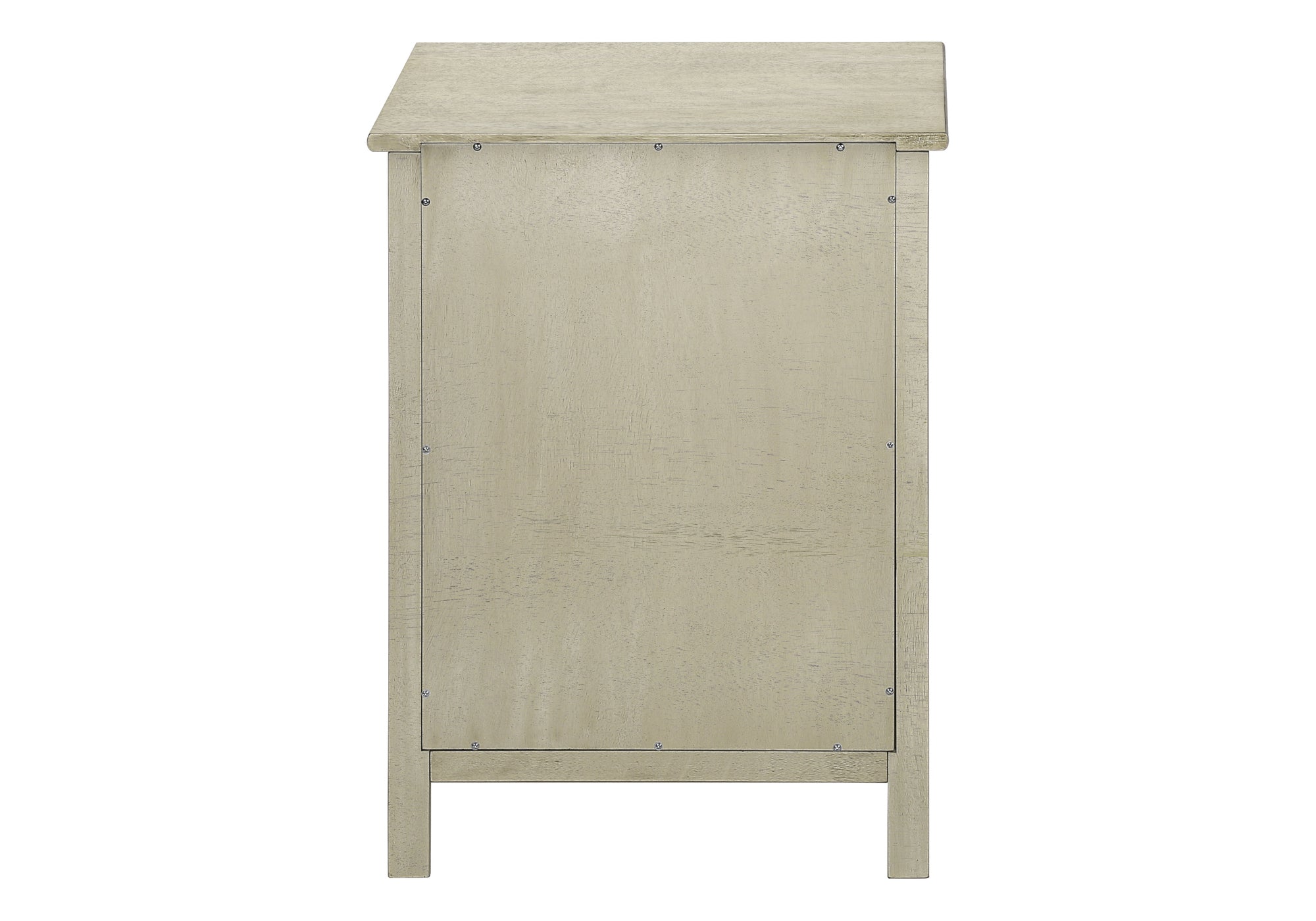 MN-863984    Accent Table, End, Side Table, 2 Tier, Bedroom, Nightstand, Lamp, Storage Drawer, Antique White Veneer, Transitional