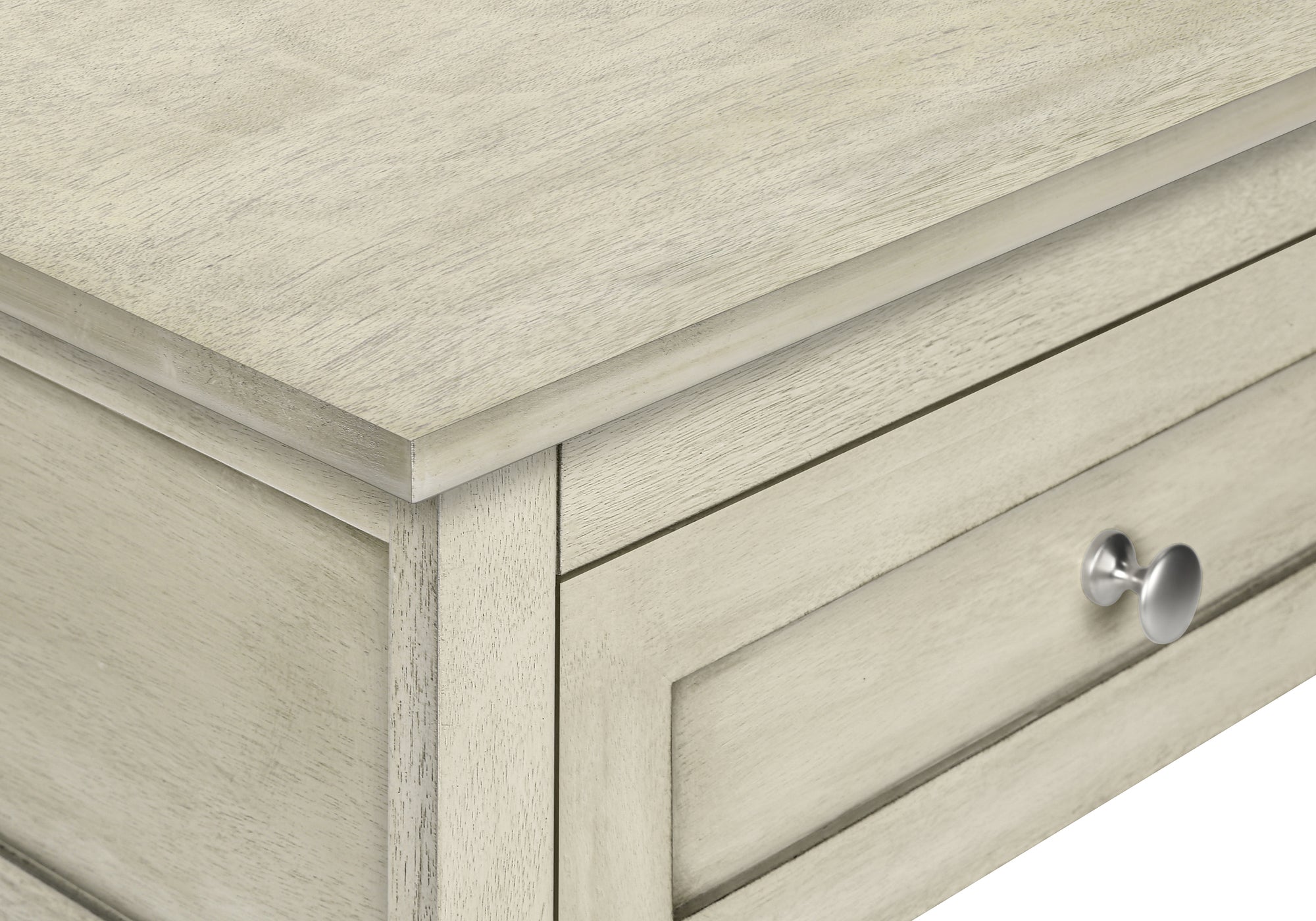 MN-U613984    Accent Table, End, Side Table, 2 Tier, Bedroom, Nightstand, Lamp, Storage Drawer, Antique White Veneer, Transitional