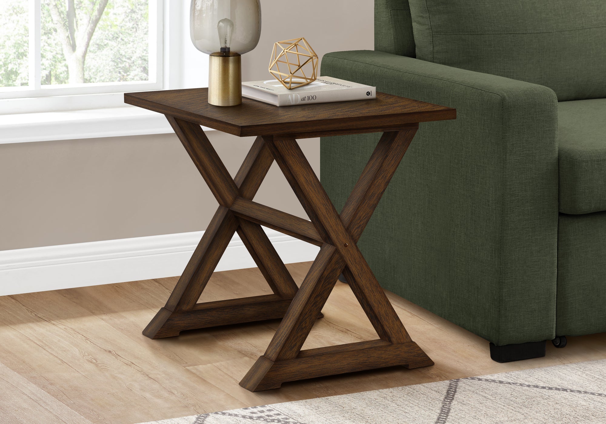 MN-H643988    Accent Table, End, Side Table, Square, Nightstand, Bedroom, Lamp, Brown Veneer, Transitional