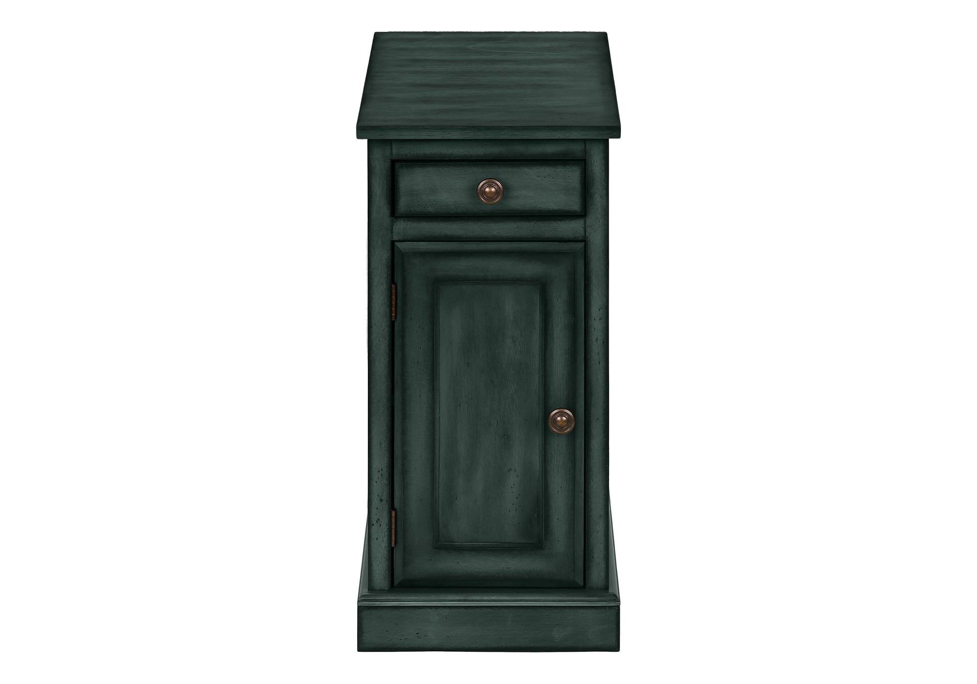 MN-593992    Accent Table, End, Side Table, Nightstand, Narrow, Bedroom, Lamp, Storage Drawer, Antique Blue Veneer, Traditional