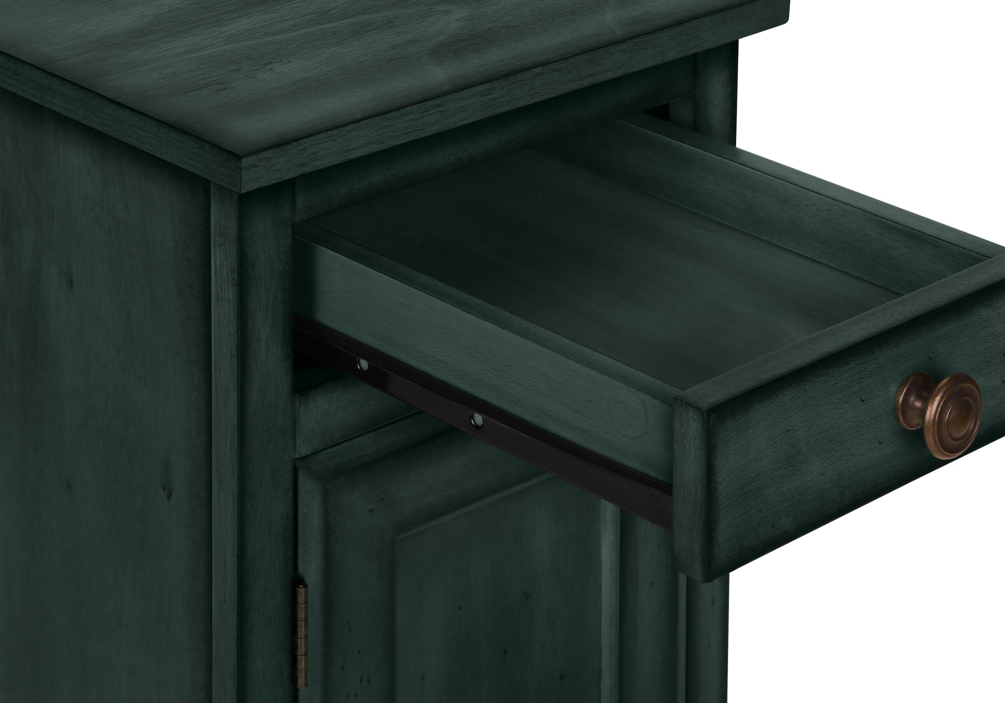 MN-593992    Accent Table, End, Side Table, Nightstand, Narrow, Bedroom, Lamp, Storage Drawer, Antique Blue Veneer, Traditional