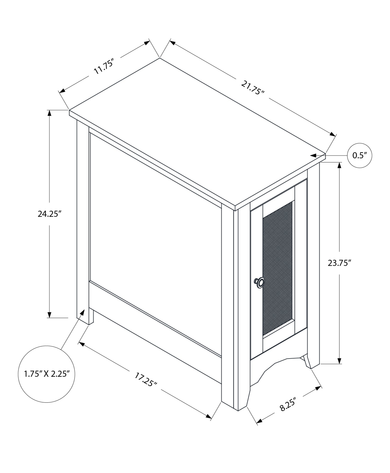 MN-703996    Accent Table, End, Side Table, Narrow, Nightstand, Bedroom, Lamp, Storage, Grey Veneer, Transitional