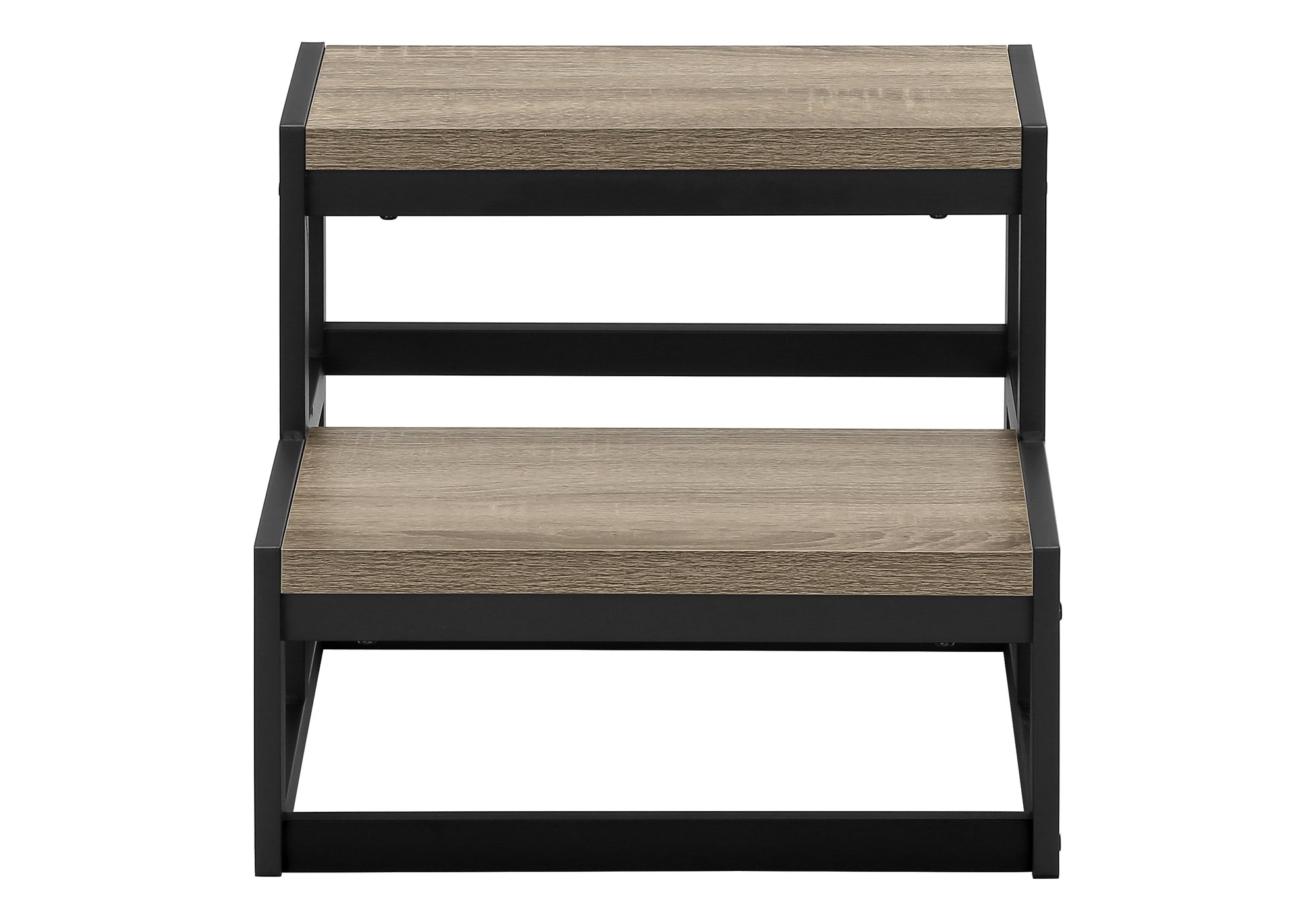 MN-964000    Ladder, Step Stool, Bedroom, Kitchen, Black Metal, Dark Taupe Laminate, Contemporary