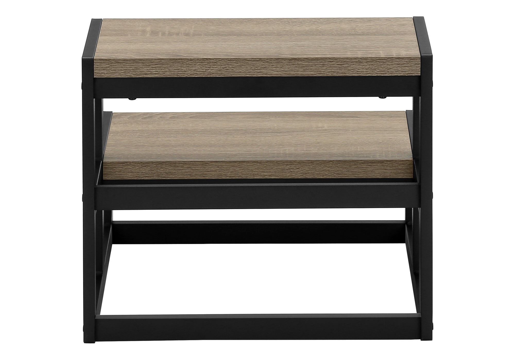 MN-964000    Ladder, Step Stool, Bedroom, Kitchen, Black Metal, Dark Taupe Laminate, Contemporary