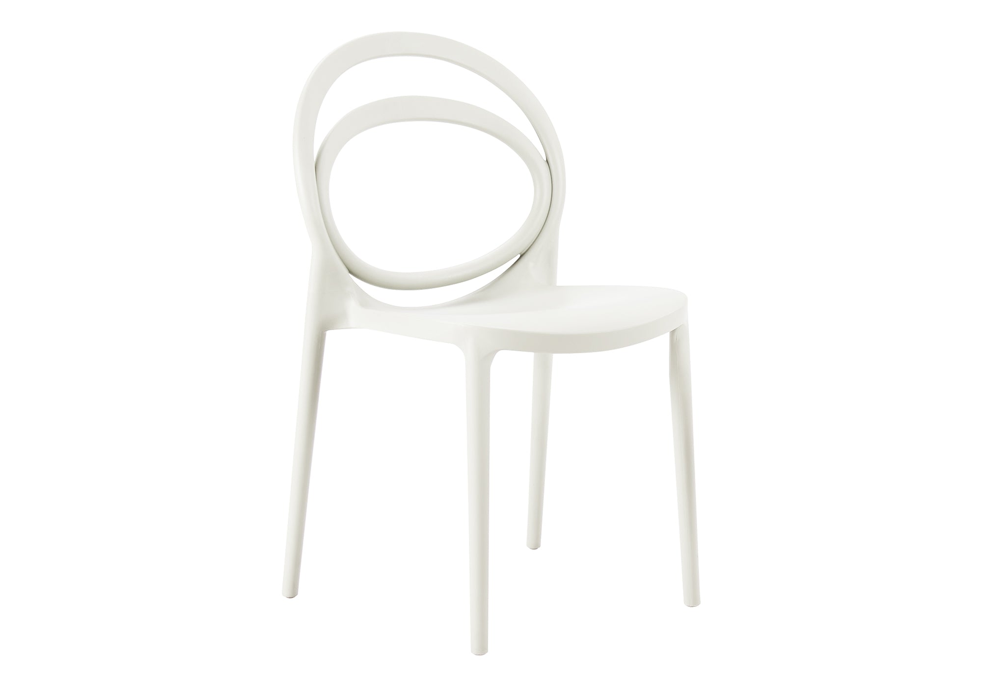 MN-624005    Outdoor Chair, 32"h, Stacking Dining Chair, Patio Chairs, Set Of 4, White, Contemporary, Modern