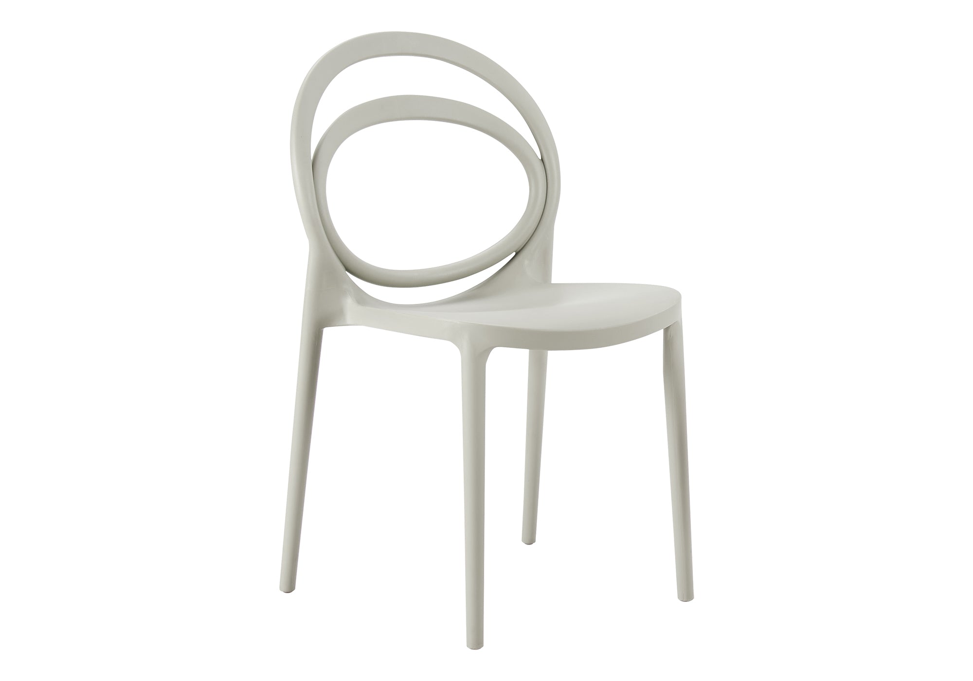 MN-634006    Outdoor Chair, 32"h, Stacking Dining Chair, Patio Chairs, Set Of 4, Light Grey, Contemporary, Modern