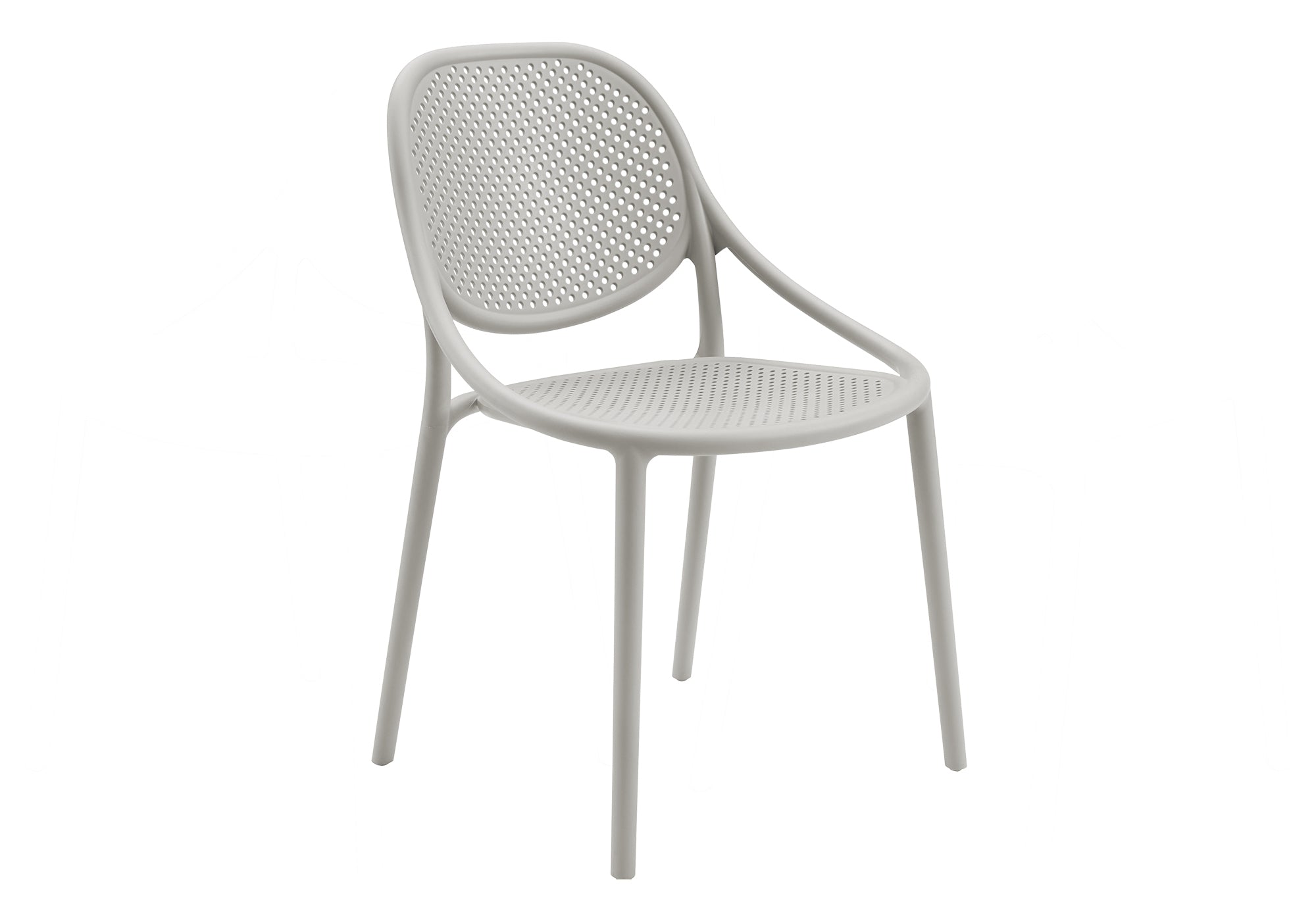 MN-384016    OUTDOOR CHAIR - GREY STACKING DINING CHAIR / SET OF 4