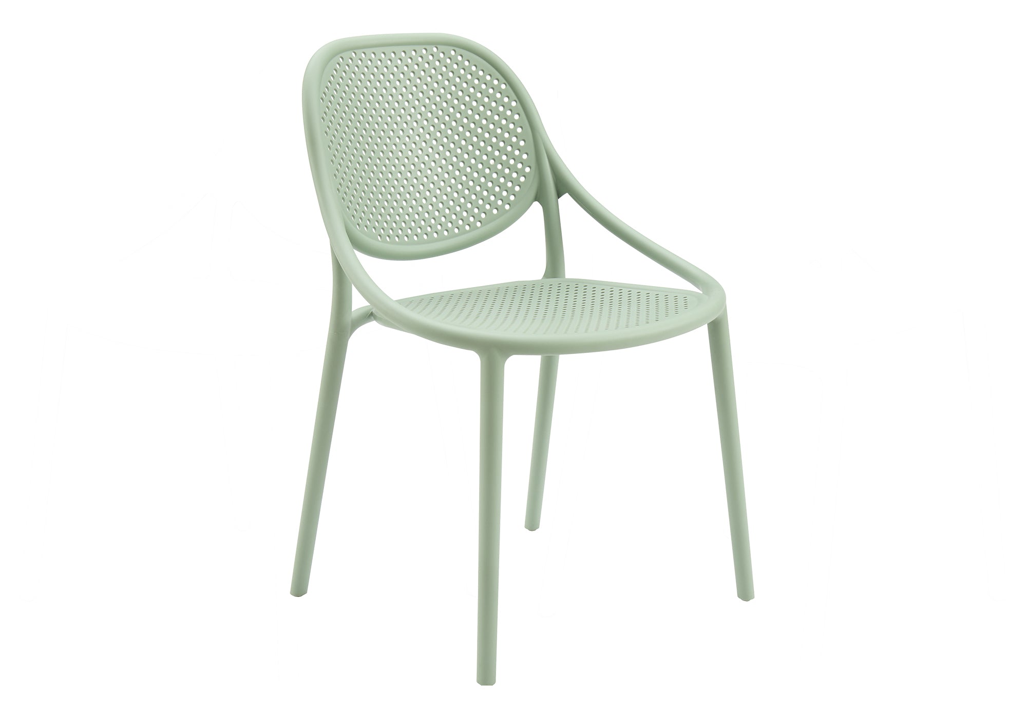 MN-384018    OUTDOOR CHAIR - GREEN STACKING DINING CHAIR / SET OF 4