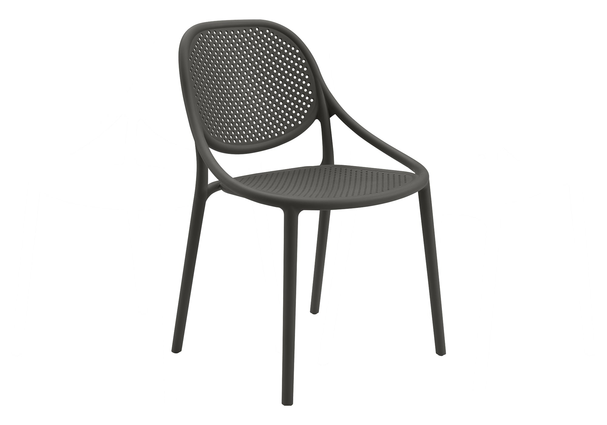 MN-384019    OUTDOOR CHAIR - BLACK STACKING DINING CHAIR / SET OF 4