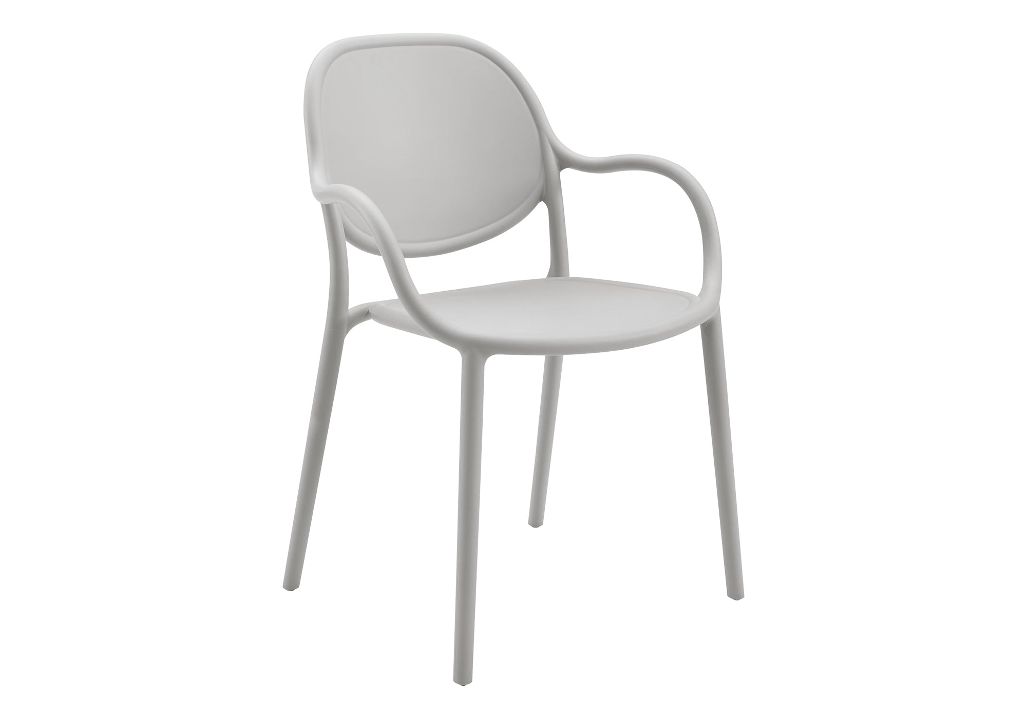 MN-774021    Outdoor Chair, 32"h, Stacking Dining Armchair, Patio Chairs, Set Of 4, Light Grey, Contemporary, Modern