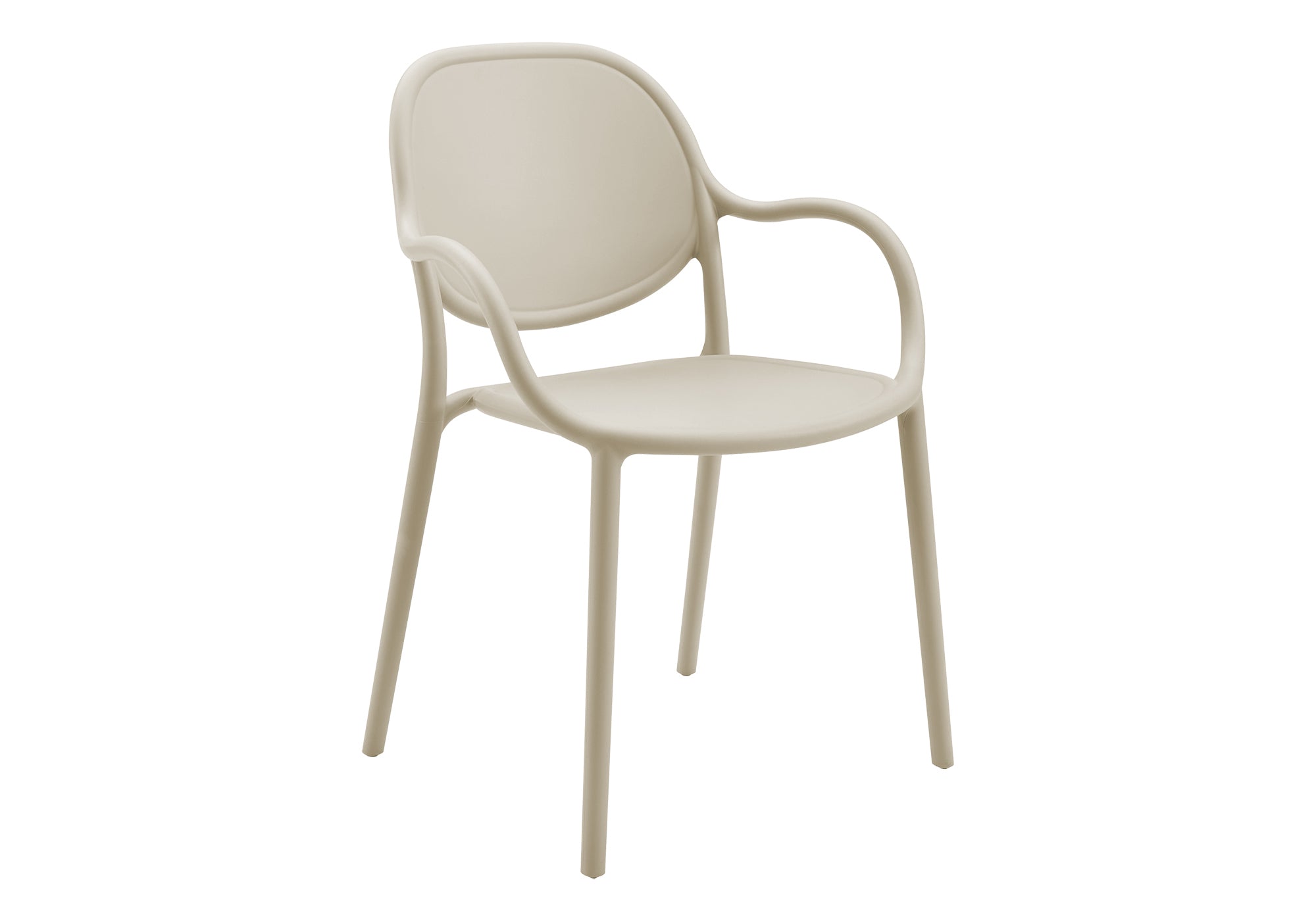 MN-784022    Outdoor Chair, 32"h, Stacking Dining Armchair, Patio Chairs, Set Of 4, Natural Taupe, Contemporary, Modern