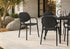 MN-804024    Outdoor Chair, 32"h, Stacking Dining Armchair, Patio Chairs, Set Of 4, Black, Contemporary, Modern