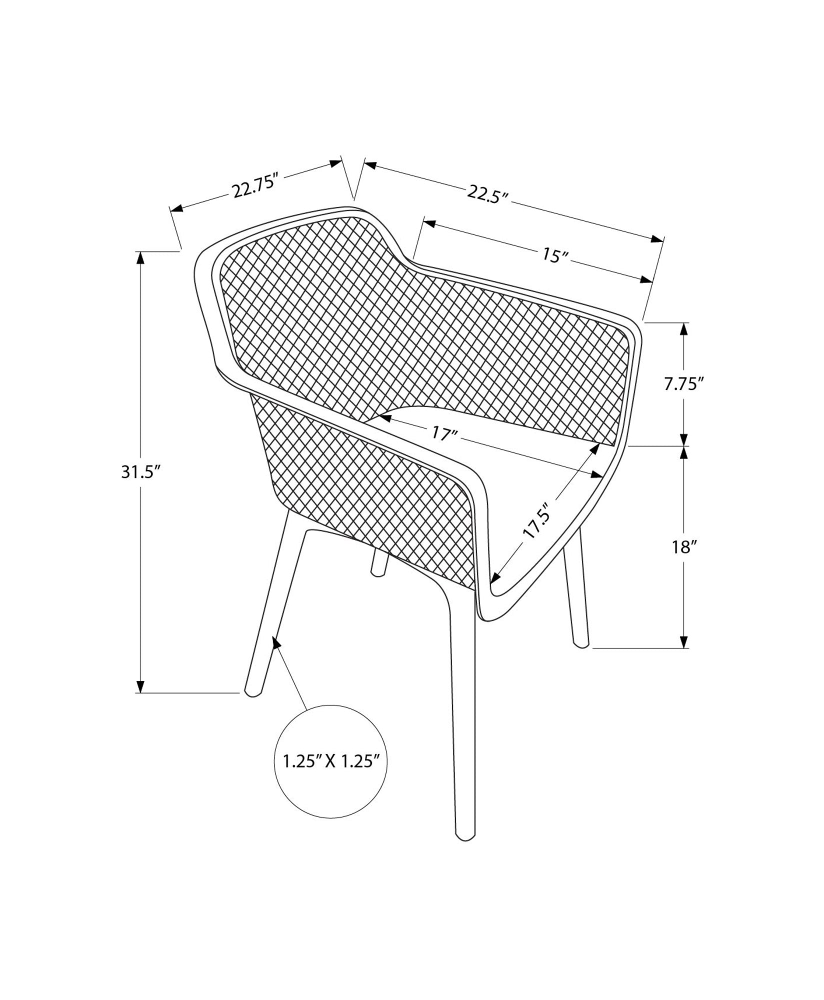 MN-854029    Outdoor Chair, 32"h, Patio Chairs, Set Of 4, Black, Contemporary, Modern
