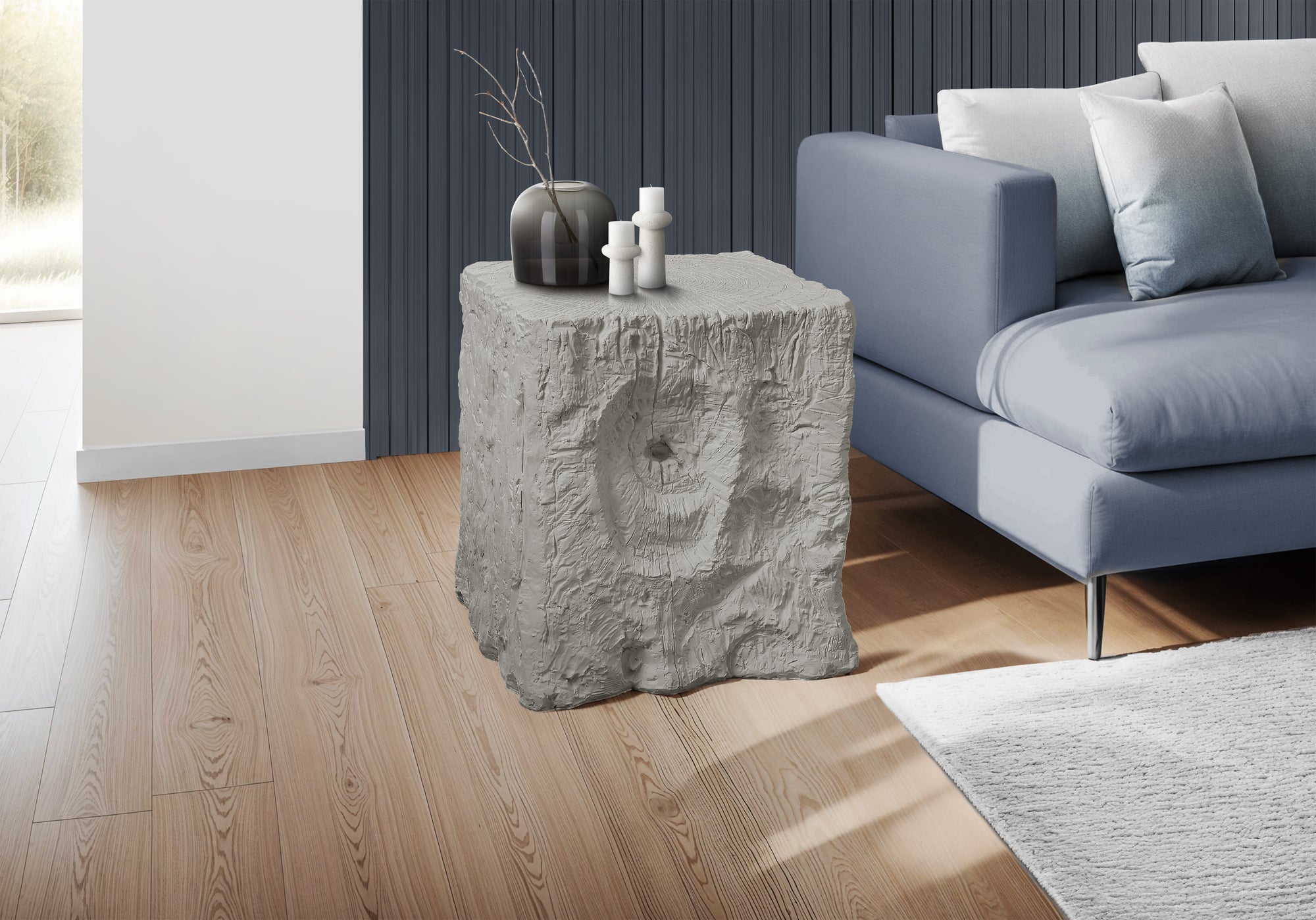 MN-D964110    Accent Table, 25"H, Indoor Or Outdoor, End, Nightstand, Side Table, Square, Living Room, Bedroom, Grey, Contemporary, Modern