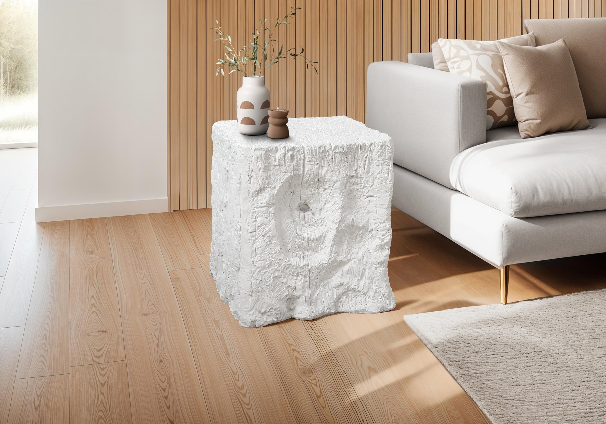 MN-D964111    Accent Table, 25"H, Indoor Or Outdoor, End, Nightstand, Side Table, Square, Living Room, Bedroom, White, Contemporary, Modern