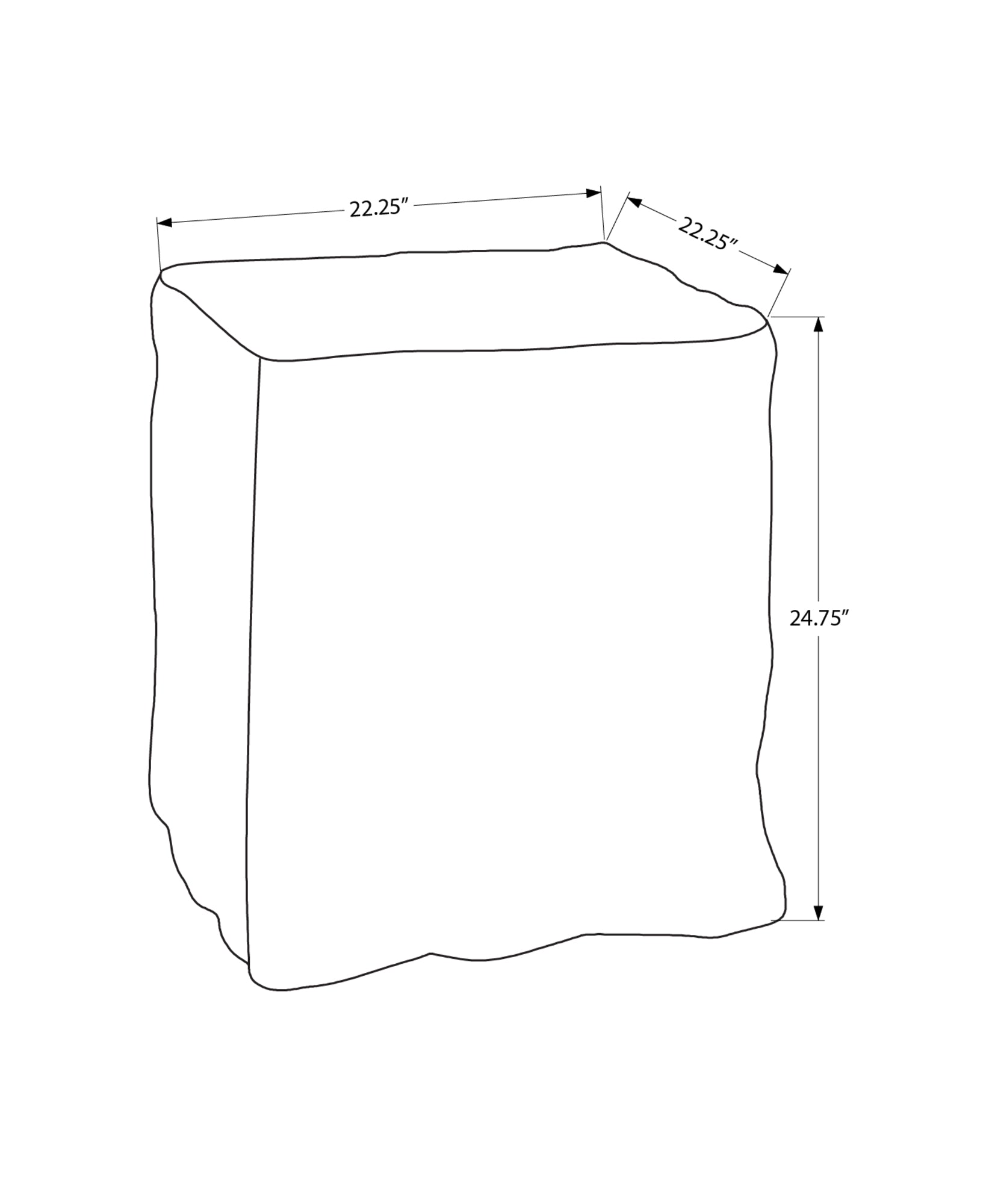 MN-D964111    Accent Table, 25"H, Indoor Or Outdoor, End, Nightstand, Side Table, Square, Living Room, Bedroom, White, Contemporary, Modern