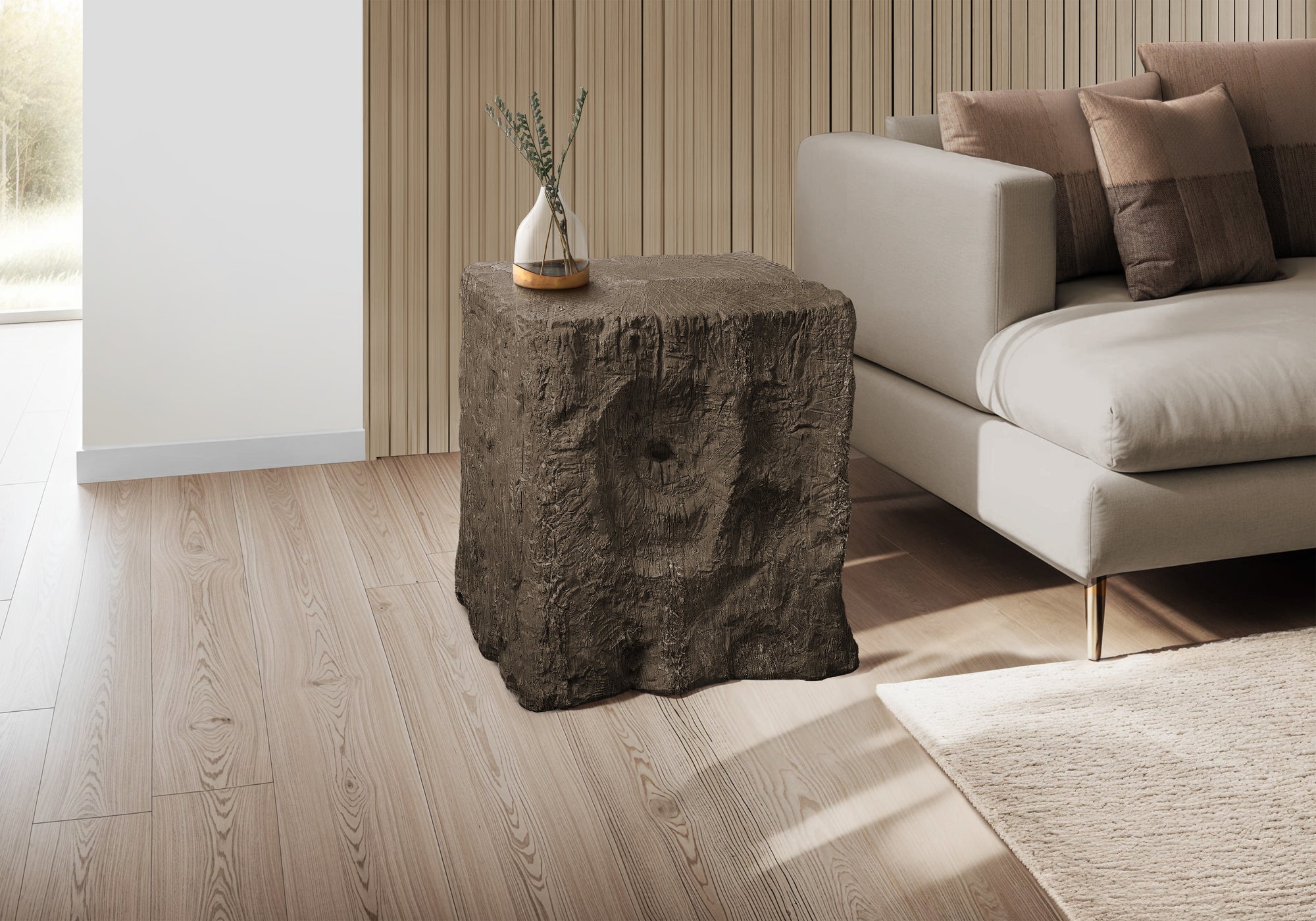 MN-D964113    Accent Table, 25"H, Indoor Or Outdoor, End, Nightstand, Side Table, Square, Living Room, Bedroom, Walnut, Contemporary, Modern