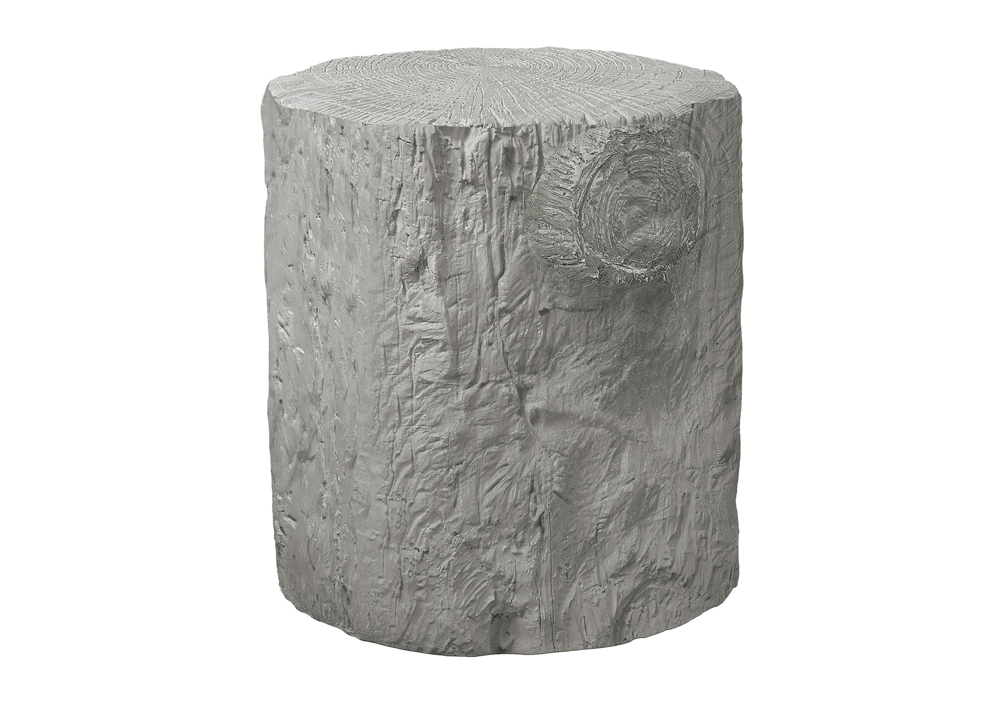 MN-V194120    Accent Table, 25"H, Indoor Or Outdoor, Drum, End, Nightstand, Round, Side Table, Living Room, Bedroom, Grey, Contemporary, Modern
