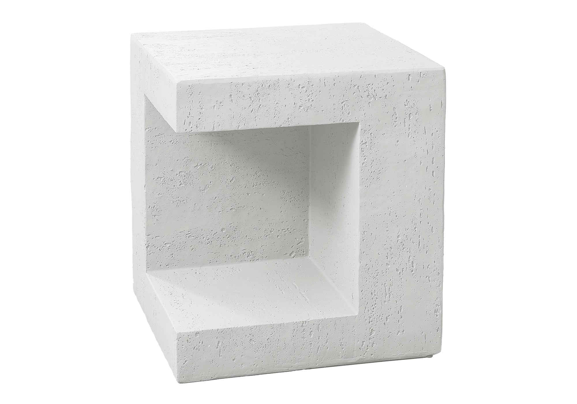 MN-E904131    Accent Table, 25"H, Indoor Or Outdoor, Side Table, Nightstand, End, Square, White, Contemporary, Modern
