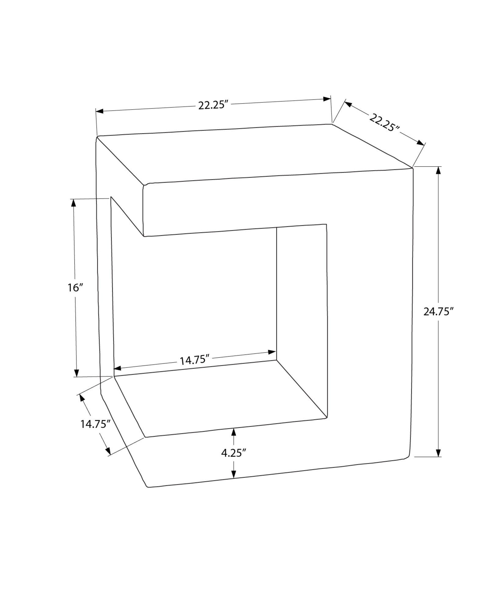 MN-E904131    Accent Table, 25"H, Indoor Or Outdoor, Side Table, Nightstand, End, Square, White, Contemporary, Modern