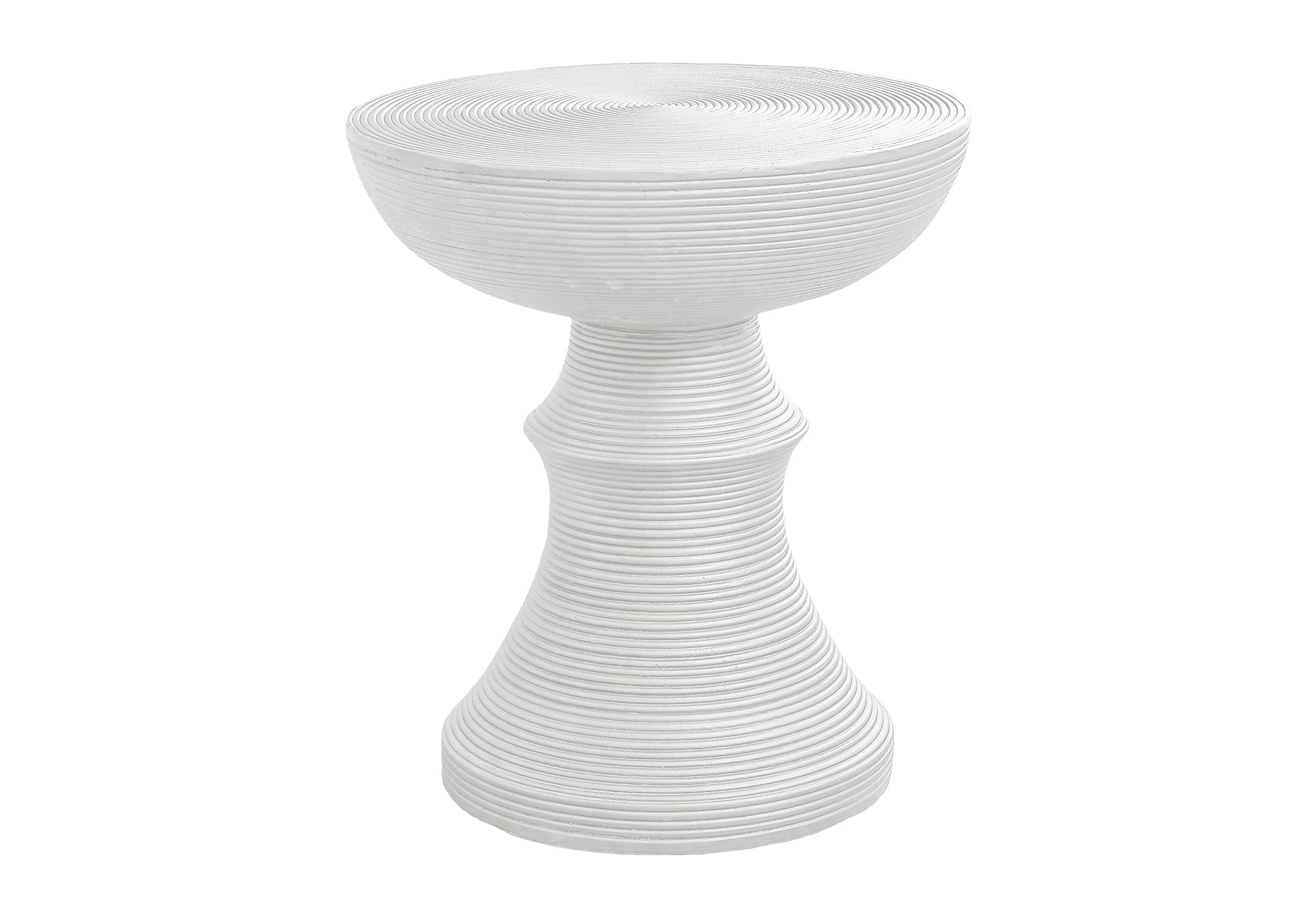 MN-C264145    Accent Table, 25"H, Indoor Or Outdoor, Side Table, End, Bedroom, Living Room, Nightstand, Round, White, Contemporary, Modern