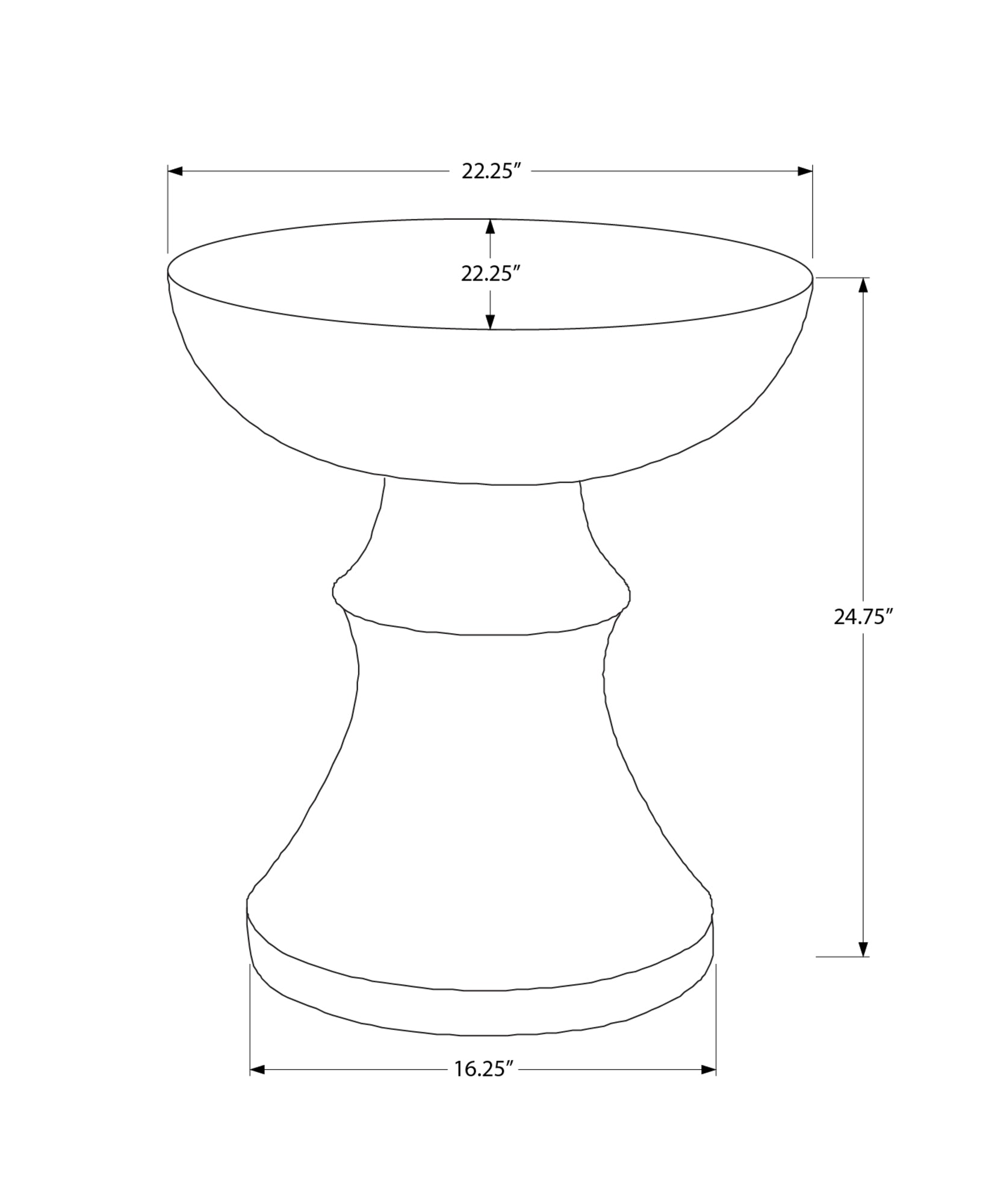 MN-C264145    Accent Table, 25"H, Indoor Or Outdoor, Side Table, End, Bedroom, Living Room, Nightstand, Round, White, Contemporary, Modern
