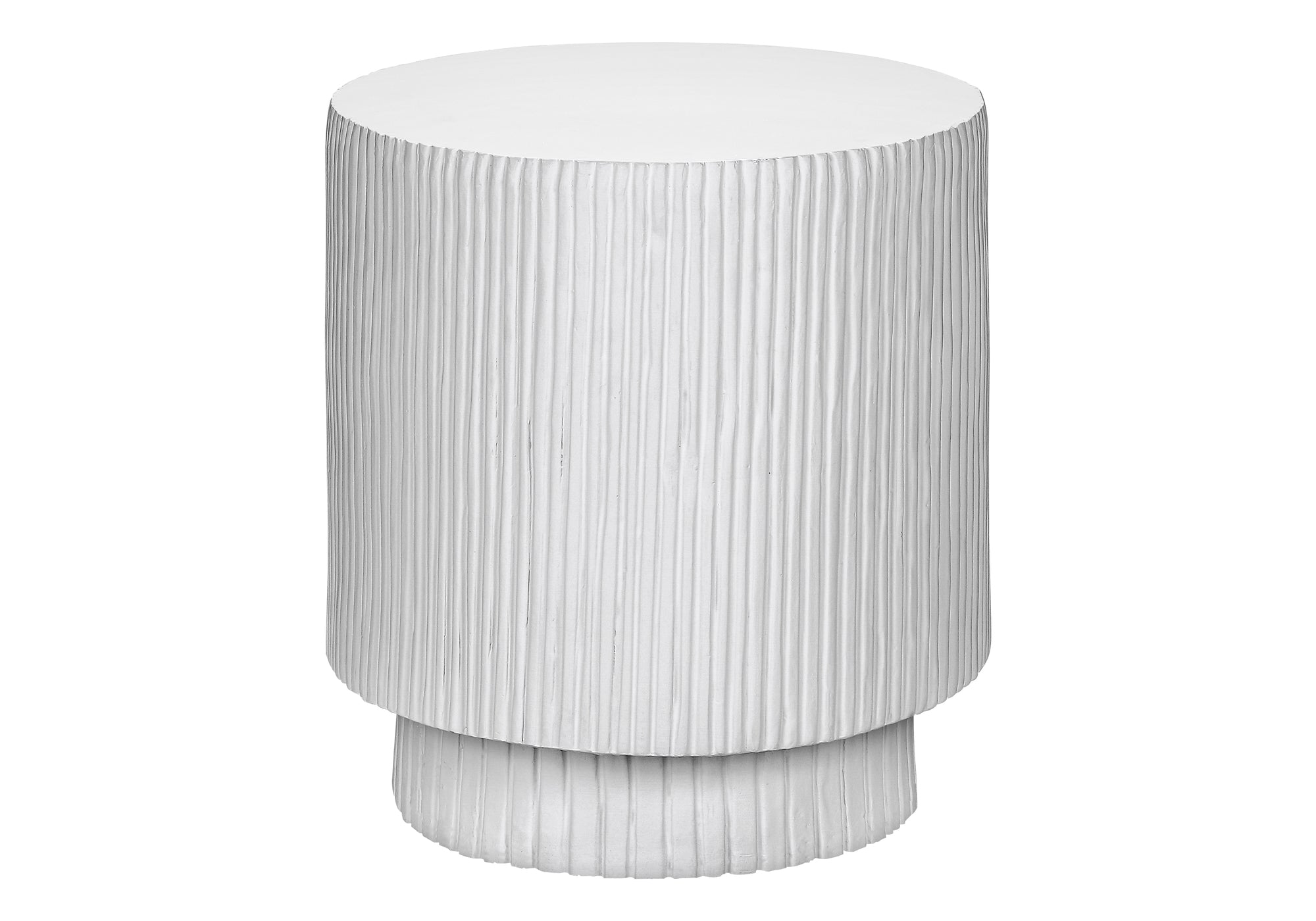 MN-Q314149    Accent Table, 25"H, Indoor Or Outdoor, Bedroom, End, Living Room, Nightstand, Round, Side Table, White, Contemporary, Modern