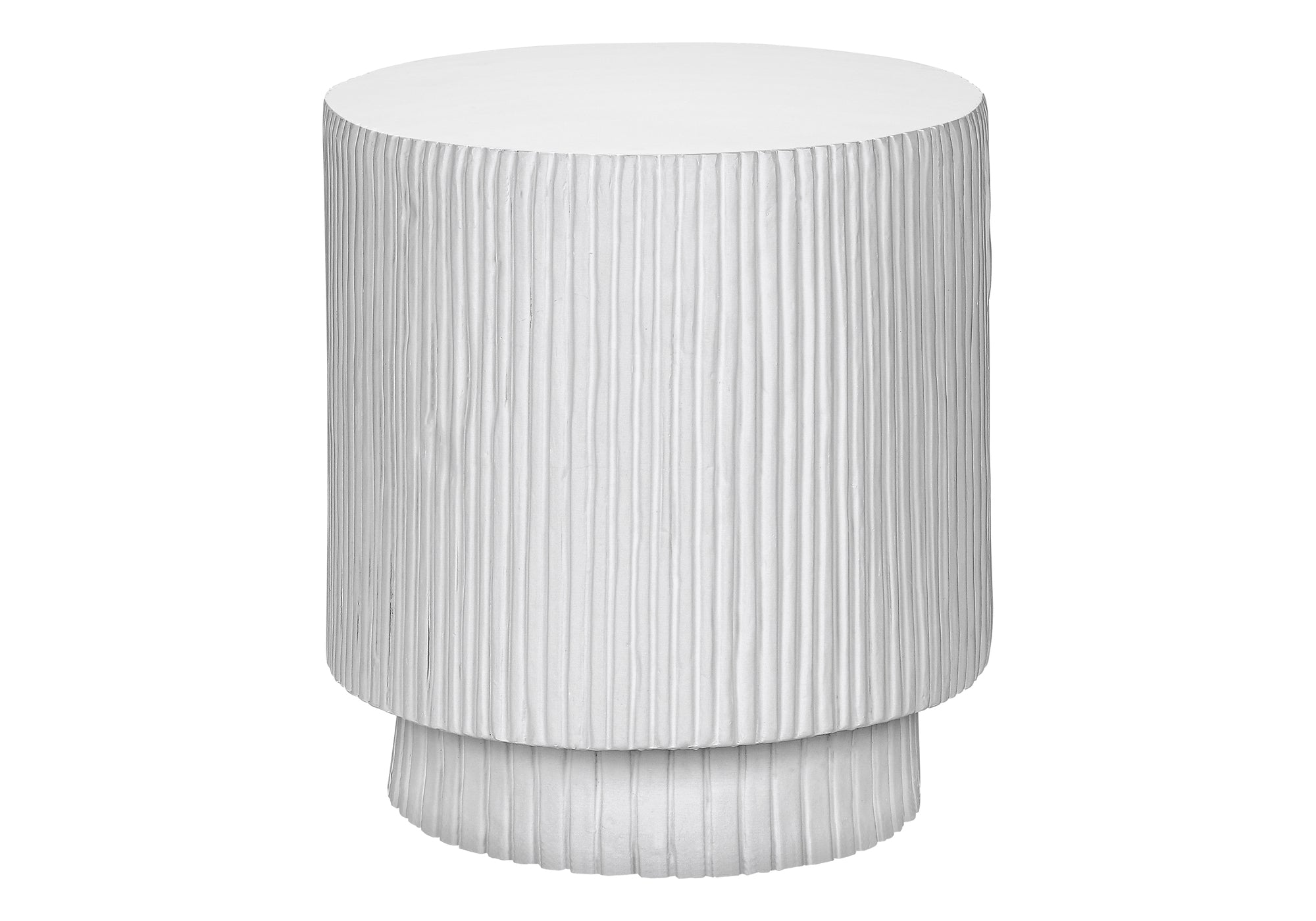 MN-Q314149    Accent Table, 25"H, Indoor Or Outdoor, Bedroom, End, Living Room, Nightstand, Round, Side Table, White, Contemporary, Modern