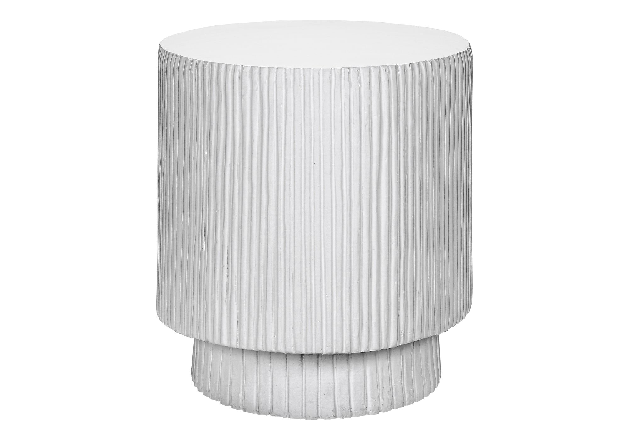 MN-Q314149    Accent Table, 25"H, Indoor Or Outdoor, Bedroom, End, Living Room, Nightstand, Round, Side Table, White, Contemporary, Modern