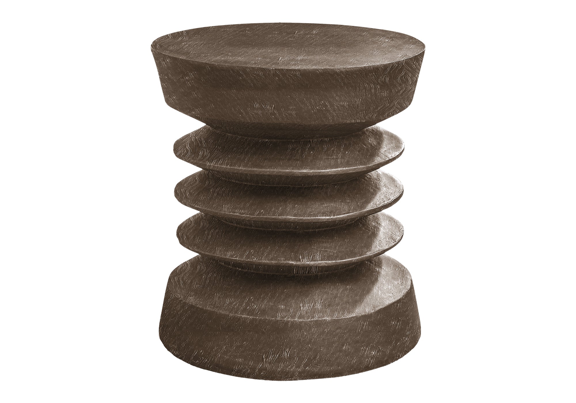 MN-Q354155    Accent Table, 25"H, Indoor Or Outdoor, Side Table, End, Bedroom, Living Room, Nightstand, Round, Walnut, Contemporary, Modern