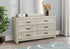 MN-175201    Bedroom Set, 6 Drawer Dresser, Bleached Oak, Contemporary, Modern