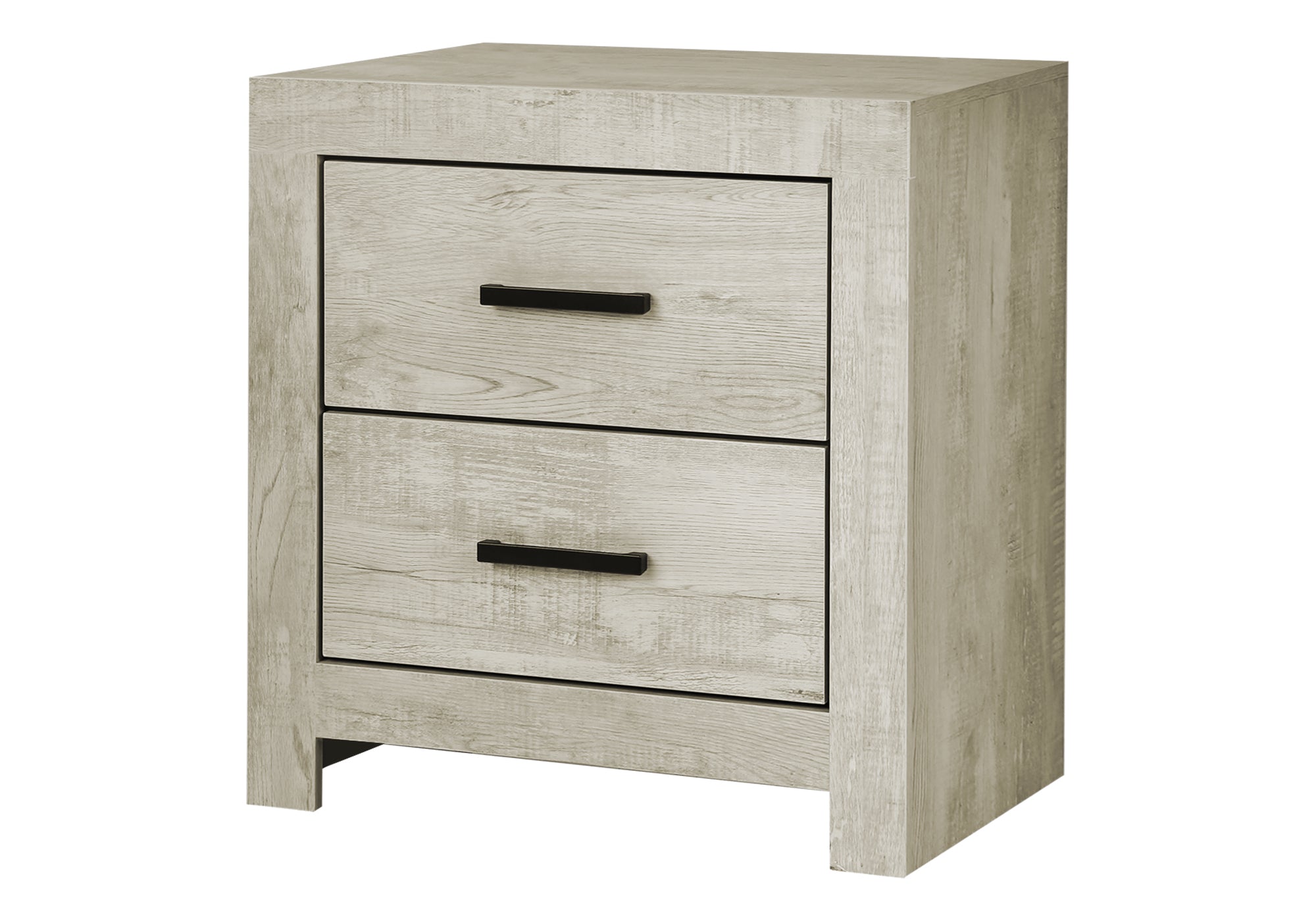 MN-195203    Bedroom Set, Two Drawer Nightstand, Bleached Oak, Contemporary, Modern