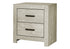 MN-195203    Bedroom Set, Two Drawer Nightstand, Bleached Oak, Contemporary, Modern