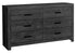 MN-225206    Bedroom Set, 6 Drawer Dresser, Graphite Grey, Contemporary, Modern