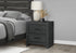 MN-245208    Bedroom Set, Two Drawer Nightstand, Graphite Grey, Contemporary, Modern