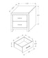 MN-245208    Bedroom Set, Two Drawer Nightstand, Graphite Grey, Contemporary, Modern