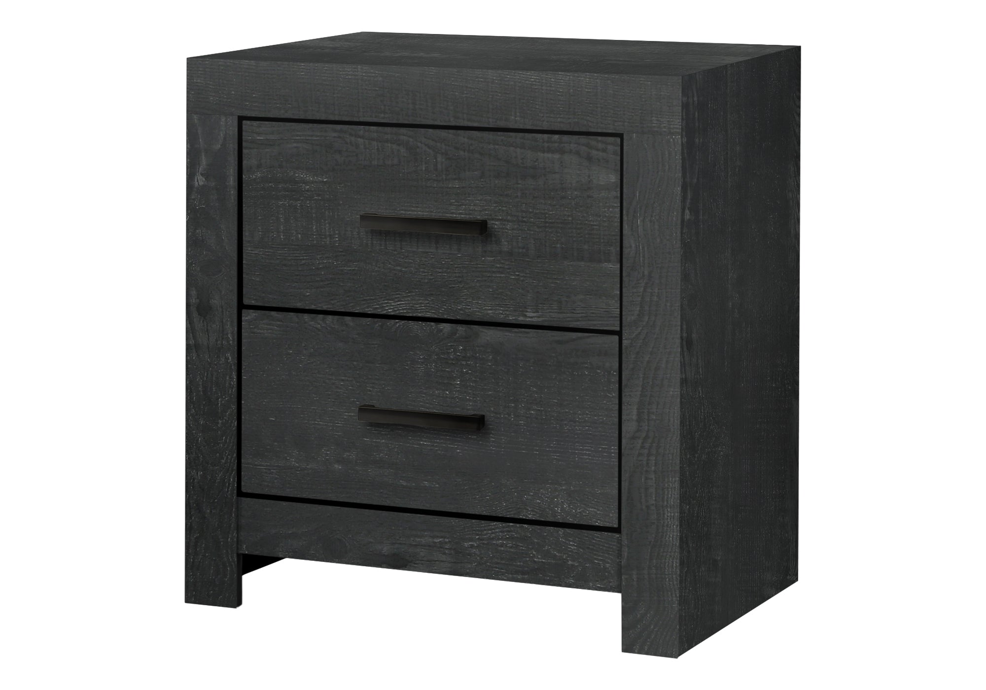 MN-245208    Bedroom Set, Two Drawer Nightstand, Graphite Grey, Contemporary, Modern