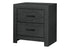 MN-245208    Bedroom Set, Two Drawer Nightstand, Graphite Grey, Contemporary, Modern