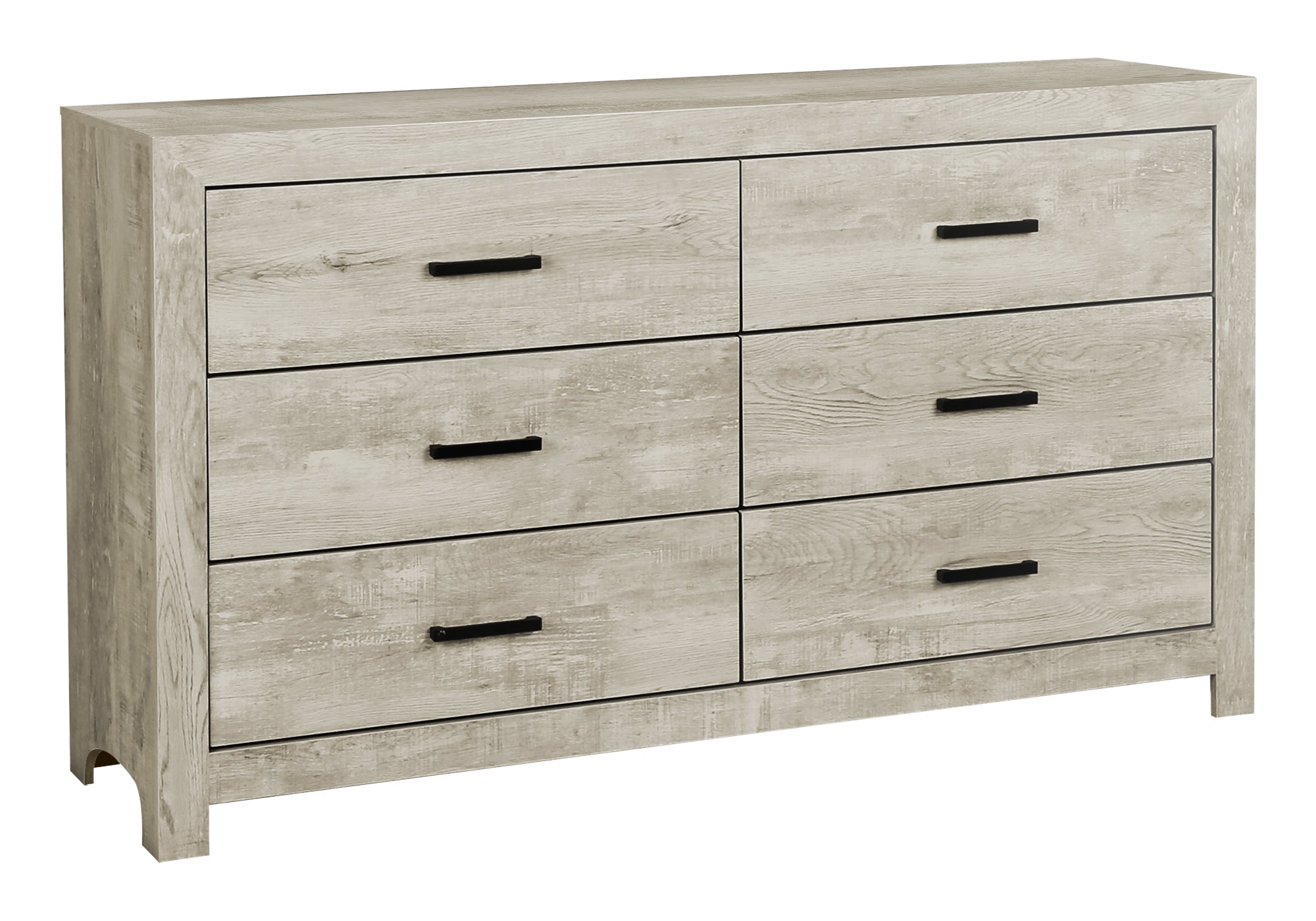 MN-335221    Bedroom Set, 6 Drawer Dresser, Bleached Oak, Contemporary, Modern