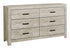 MN-335221    Bedroom Set, 6 Drawer Dresser, Bleached Oak, Contemporary, Modern