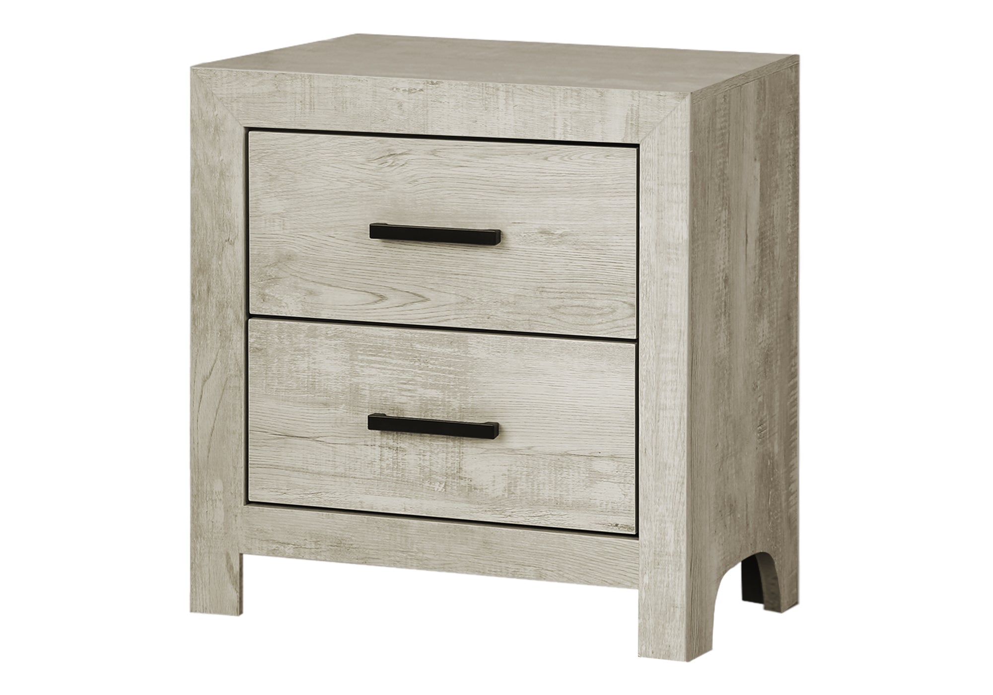 MN-355223    Bedroom Set, Two Drawer Nightstand, Bleached Oak, Contemporary, Modern