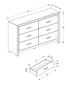 MN-515226    Bedroom Set, 6 Drawer Dresser, White Wood Grain, Contemporary, Modern
