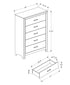 MN-545229    Bedroom Set, 5 Drawer Chest, White Wood Grain, Contemporary, Modern