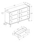 MN-385231    Bedroom Set, 6 Drawer Dresser, Walnut, Mid Century